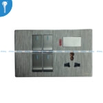 4 Gang Switch with Socket Abbal Grey
