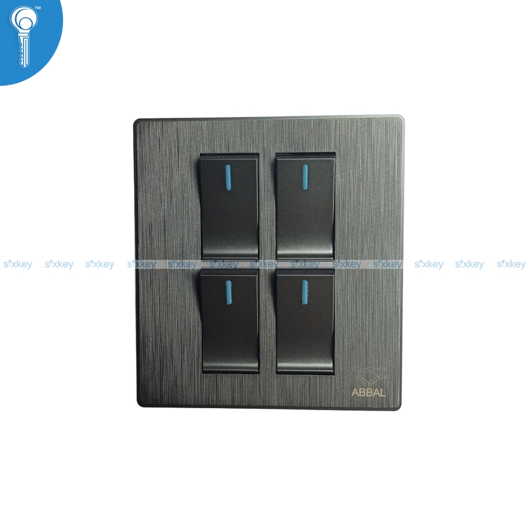 4gang-switch-abbal-grey 4 Gang Switch Abbal Grey - Image 1