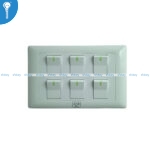 6 Gang Switch 3X5 Abbal White