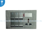 6 Gang Switch with Socket Abbal Grey