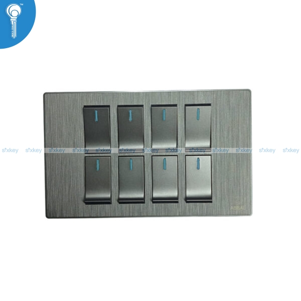8 Gang Switch Abbal Grey