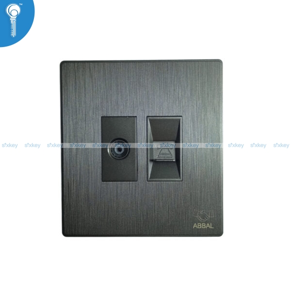 TV + Telephone Socket Abbal Grey