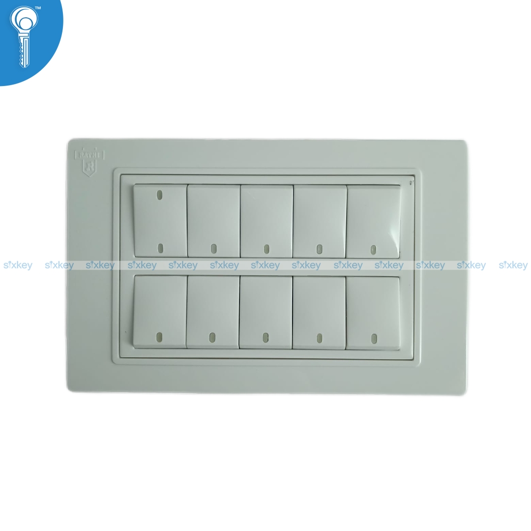 10gangrathiwhite 10 Gang Switch Rathi 3 Pustey - Image 1