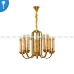 Antique Gold Cage 5-Light Chandelier with Clear Glass Shades (8726)