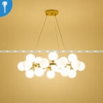 Gold Round Bubble Chandelier with Frosted Glass Globes - 25 Light (6817-25) - Image 2