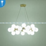 Gold Round Bubble Chandelier with Frosted Glass Globes - 25 Light (6817-25) - Image 3