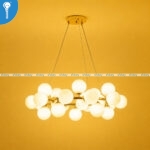 Gold Round Bubble Chandelier with Frosted Glass Globes - 25 Light (6817-25) - Image 4