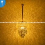 Mini Crystal Chandelier Gold Crystal Mesh Drum with Teardrop Crystal Cascade - 300mm (S011) - Image 4