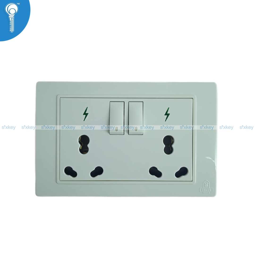 doublepowerrathiwhite Double Power Socket 16A Rathi 3 Pustey - Image 1