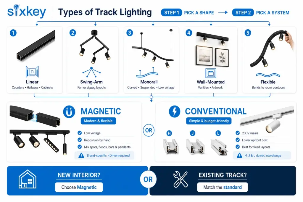 Types of track lighting