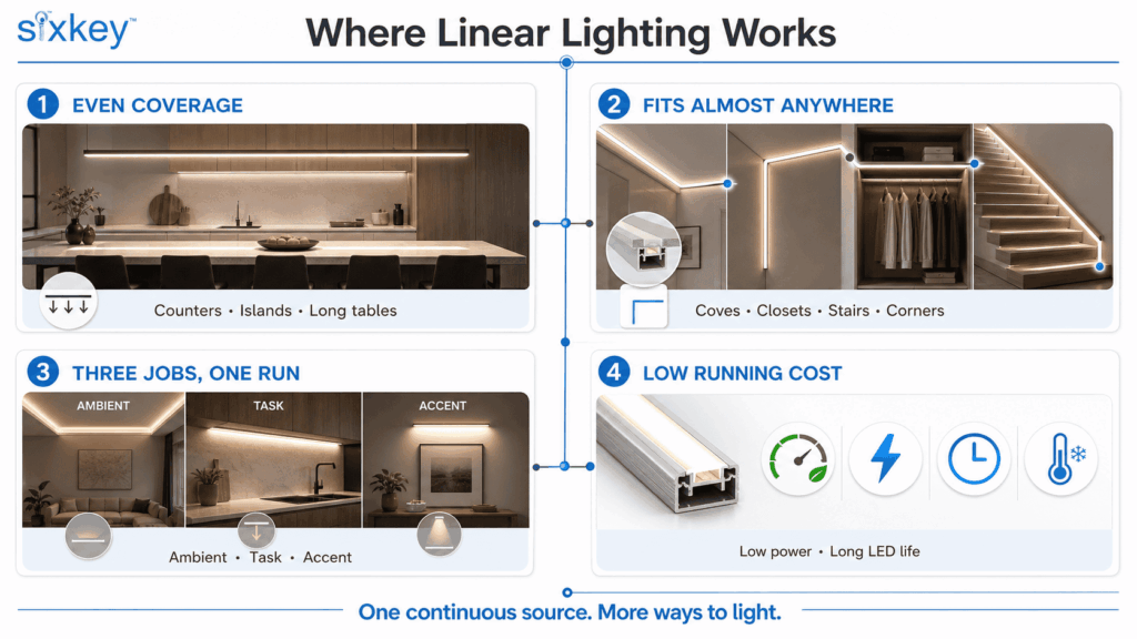 where linear lighting works