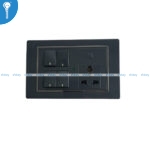 4 Gang Switch with Socket Rathi 3 Pustey Dark Grey