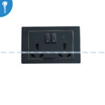 Double Power Socket 16A Rathi 3 Pustey Dark Grey