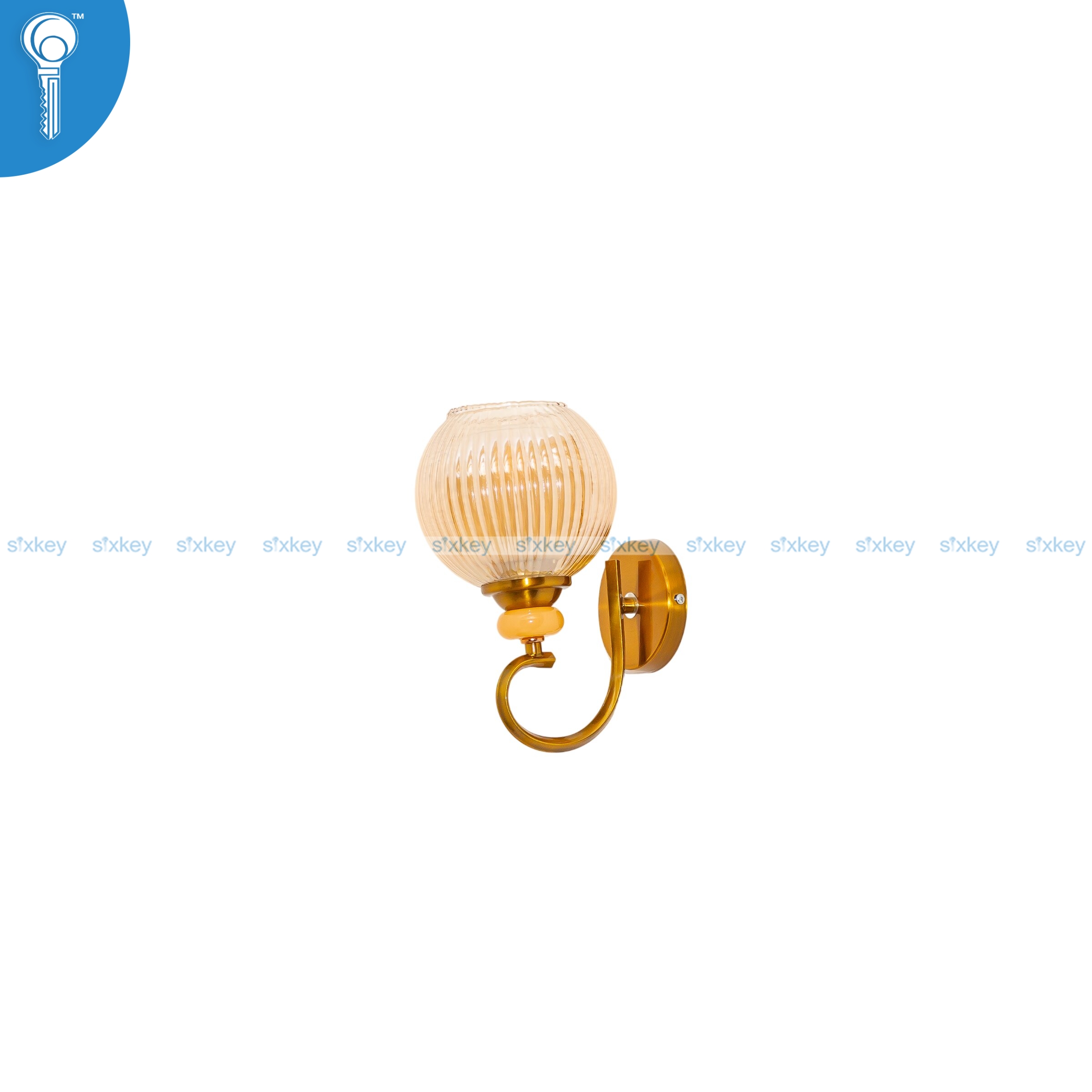 antique-gold-curved-arm-wall-light-with-ribbed-amber-glass-globe-6623-1a-1 Antique Gold Curved Arm Wall Light with Ribbed Amber Glass Globe 6623-1A