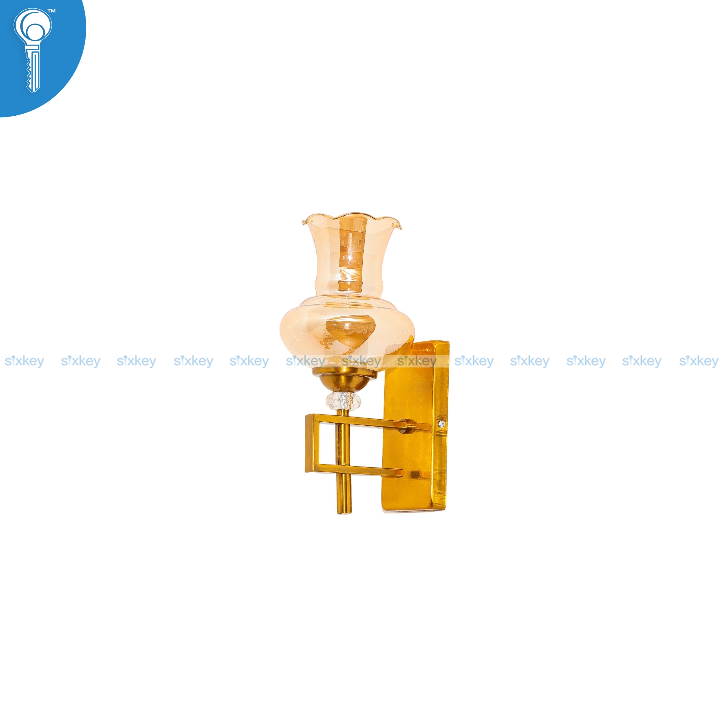 antique-gold-wall-light-with-amber-tulip-glass-shade-6625-1b-1 Antique Gold Wall Light with Amber Tulip Glass Shade 6625-1B