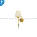 Antique Gold Wall Light with Cream Pleated Fabric Shade 9048