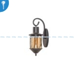 Black Lantern Wall Light with Amber Glass SJ0176BK - Image 2