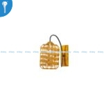 Gold Filigree Cage Wall Light with Clear Glass Cylinder 3055-1