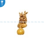 Gold Rabbit Family Wall Light with Gold Mosaic Glass Globe 9411-1
