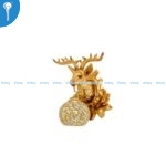 Gold Stag Head Wall Light with White Crackle Mosaic Globe 9032-1S