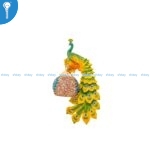 Green and Gold Peacock Wall Light with Multicolor Mosaic Glass Shade 9306-1CR